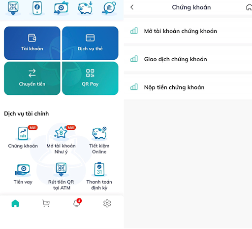 Hướng dẫn mở tài khoản chứng khoán BIDV smartbanking