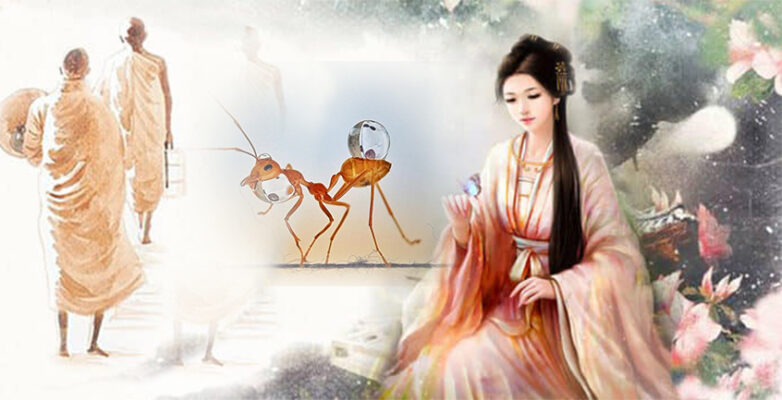 Vị hòa thượng đã cõng cô gái qua suối và đặt cô ta xuống bờ suối